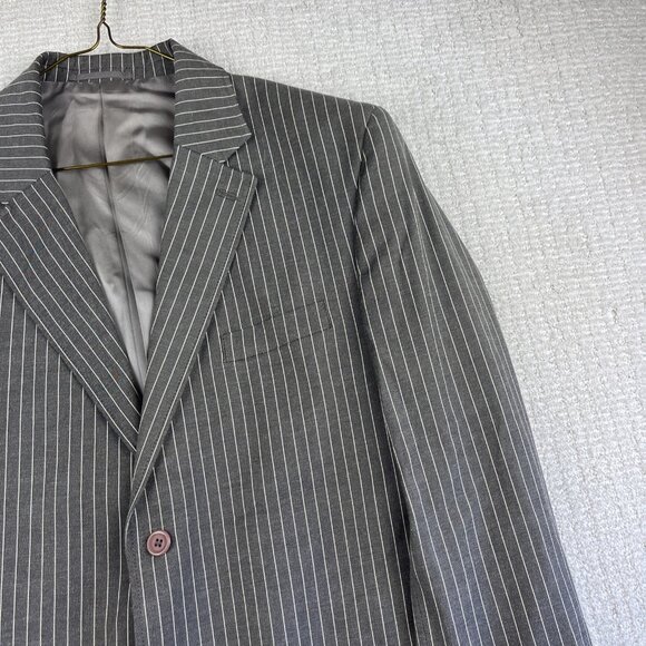 MASSIMO MODA Collezione Men's Grey White Stripped Suit Blazer Jacket Size 42R - Picture 4 of 16
